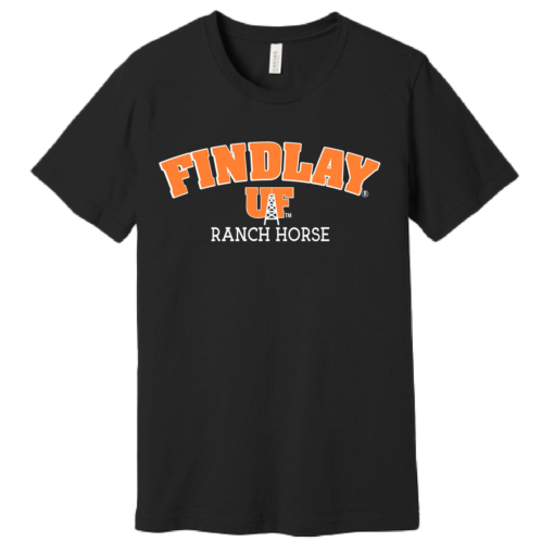 University of Findlay Equestrian - Bella Cotton Short Sleeve Shirt  - Black - Findlay UF Design With Disciplines - Image 5
