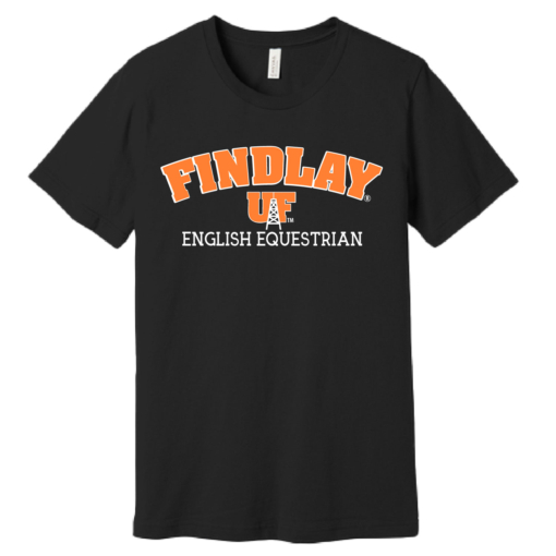 University of Findlay Equestrian - Bella Cotton Short Sleeve Shirt  - Black - Findlay UF Design With Disciplines - Image 2