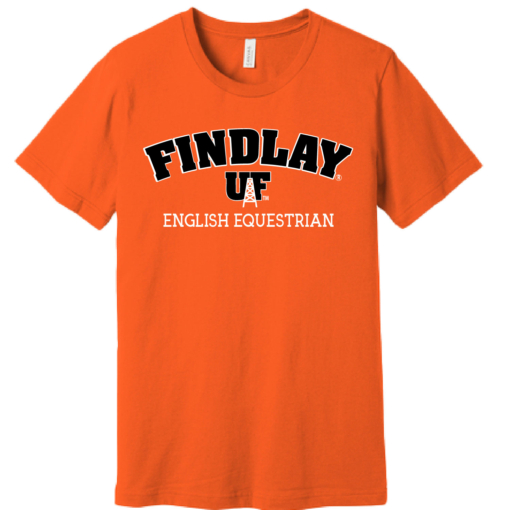 University of Findlay Equestrian - Bella Cotton Short Sleeve Shirt  - Orange - Findlay UF Design With Disciplines - Image 5