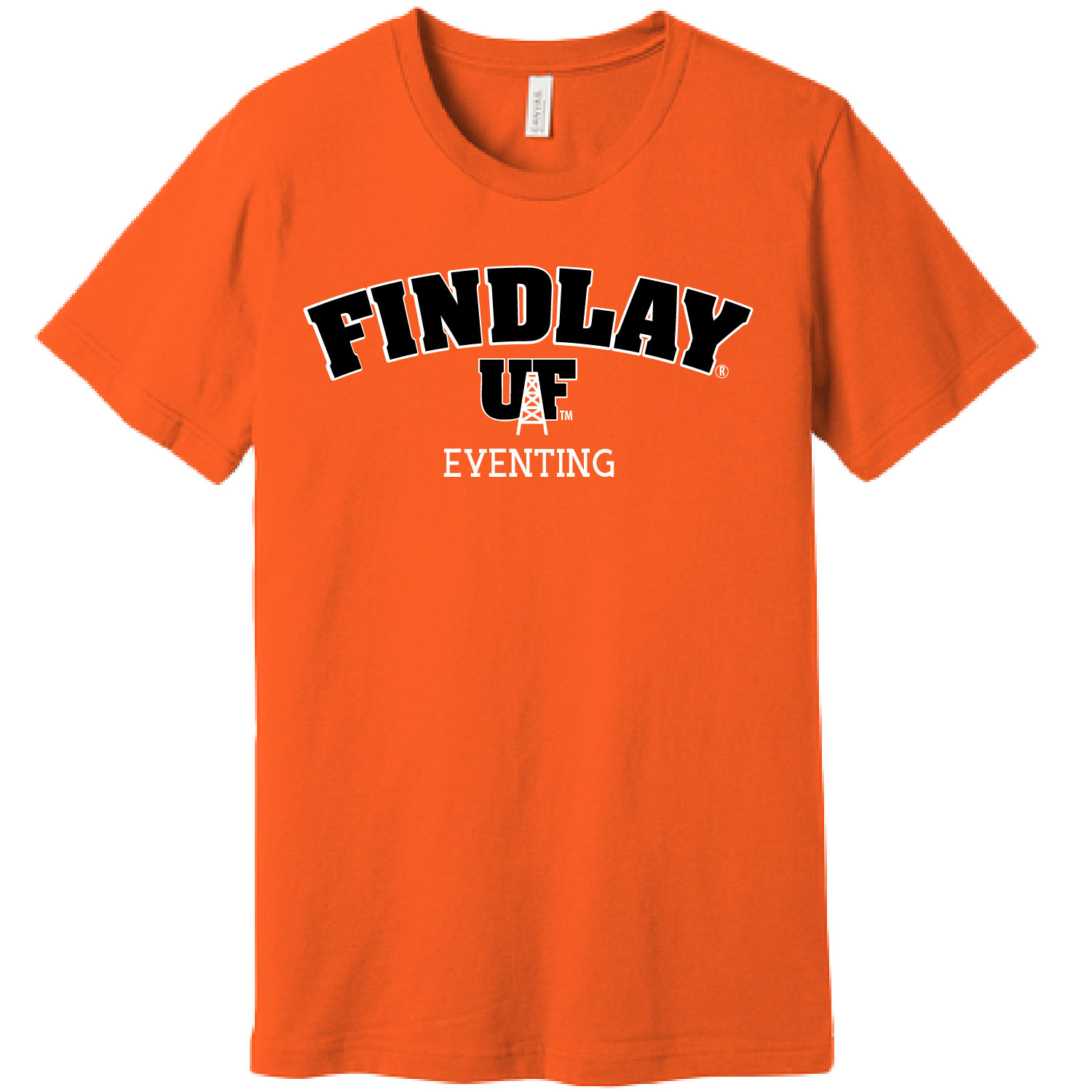 University of Findlay Equestrian – Bella Cotton Short Sleeve Shirt  – Orange – Findlay UF Design With Disciplines product image