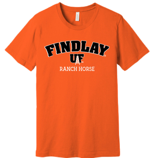 University of Findlay Equestrian - Bella Cotton Short Sleeve Shirt  - Orange - Findlay UF Design With Disciplines - Image 3