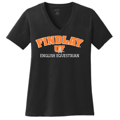 University of Findlay Equestrian - Port Ladies V-Neck Short Sleeve Shirt - Black - Findlay UF Design With Disciplines - Image 5