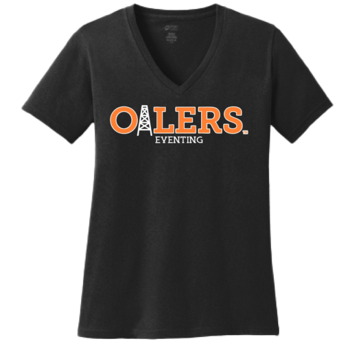 University of Findlay Equestrian - Port Ladies V-Neck Short Sleeve Shirt - Black - Oilers Design With Disciplines - Image 5
