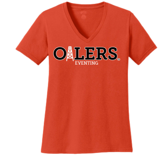 University of Findlay Equestrian - Port Ladies V-Neck Short Sleeve Shirt - Orange - Oilers Design With Disciplines - Image 5