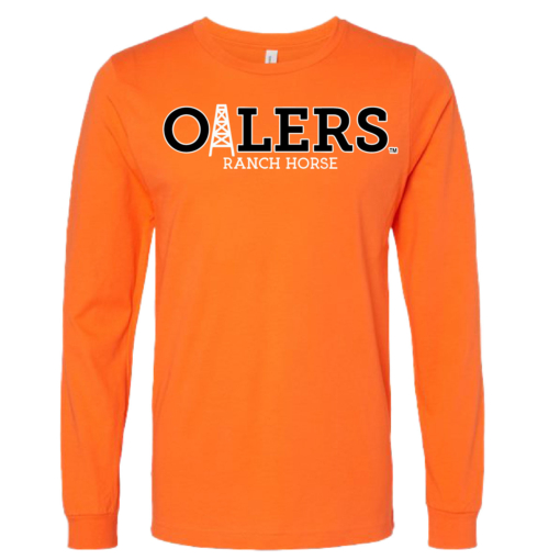 University of Findlay Equestrian - Bella Cotton Long Sleeve Shirt  - Orange - Oilers Design With Disciplines - Image 6