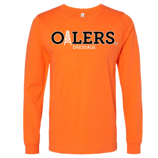 University of Findlay Equestrian - Bella Cotton Long Sleeve Shirt  - Orange - Oilers Design With Disciplines - Image 3