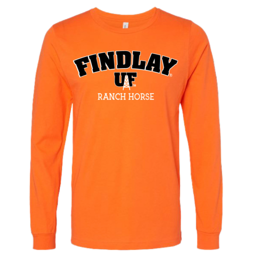 University of Findlay Equestrian - Bella Cotton Long Sleeve Shirt  - Orange - Findlay UF Design With Disciplines - Image 3