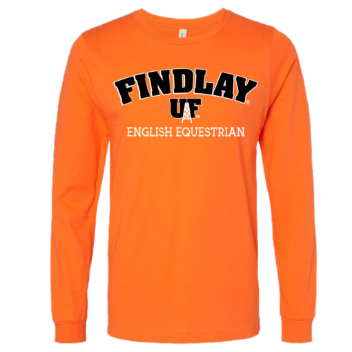 University of Findlay Equestrian - Bella Cotton Long Sleeve Shirt  - Orange - Findlay UF Design With Disciplines - Image 4