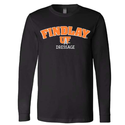 University of Findlay Equestrian - Bella Cotton Long Sleeve Shirt  - Black - Findlay UF Design With Disciplines - Image 2