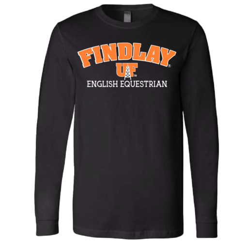 University of Findlay Equestrian - Bella Cotton Long Sleeve Shirt  - Black - Findlay UF Design With Disciplines - Image 3