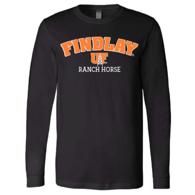 University of Findlay Equestrian – Bella Cotton Long Sleeve Shirt  – Black – Findlay UF Design With Disciplines product image