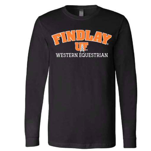 University of Findlay Equestrian - Bella Cotton Long Sleeve Shirt  - Black - Findlay UF Design With Disciplines - Image 6