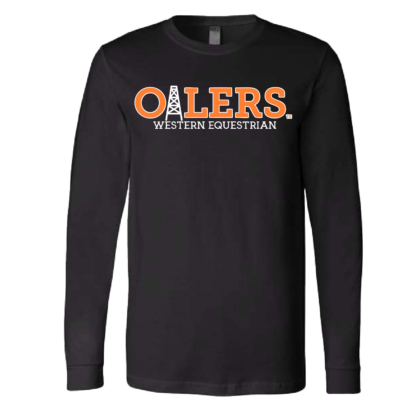 University of Findlay Equestrian – Bella Cotton Long Sleeve Shirt  – Black – Oilers Design With Disciplines product image
