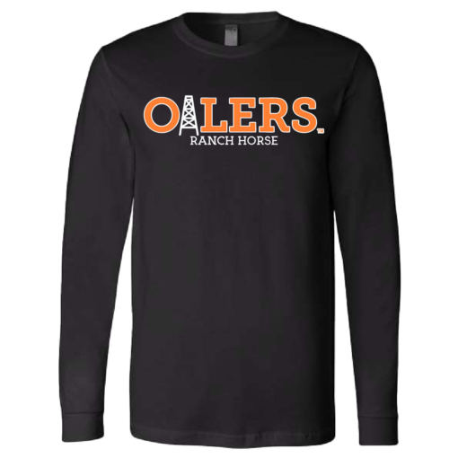 University of Findlay Equestrian - Bella Cotton Long Sleeve Shirt  - Black - Oilers Design With Disciplines - Image 4