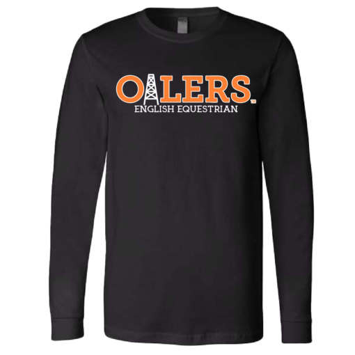 University of Findlay Equestrian - Bella Cotton Long Sleeve Shirt  - Black - Oilers Design With Disciplines - Image 2