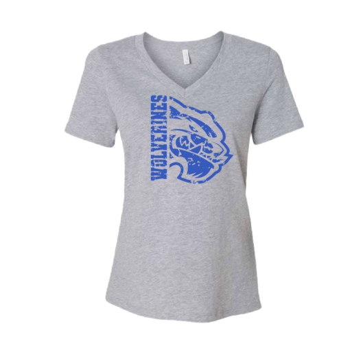 Westfield Spirit Sale -Ladies V-Neck Short Sleeve Shirt - Athletic Heather - Image 2