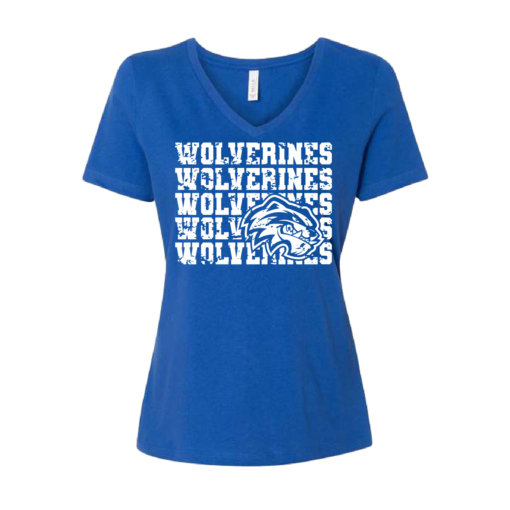 Westfield Spirit Sale -Ladies V-Neck Short Sleeve Shirt - Royal - Image 2