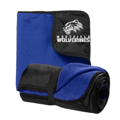 Westfield Spirit Sale – Fleece & Poly Travel Blanket – Black / Royal – EMBROIDERED product image