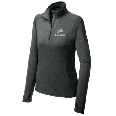 Westfield Spirit Sale -Ladies Stretch 1/4-Zip Pullover- Heather Charcoal – EMBROIDERED product image