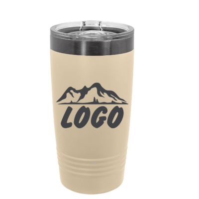 Mock Merch Store – Polar Camel 20 oz. Warm Sand/Ghost Black ION-Plated Ringneck Tumbler with Slider Lid product image