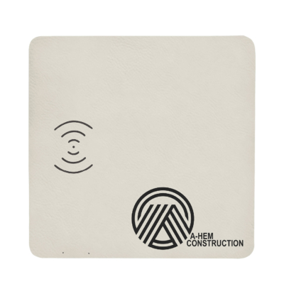 Mock Merch Store – P8″ x 8″ White Laserable Leatherette Phone Charging Mat product image