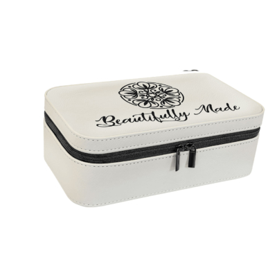Mock Merch Store – 7 1/2″ X 4 1/2″ White Leatherette Jewelry Box product image