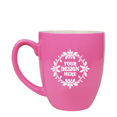 Mock Merch Store – 16 oz . Pink Ceramic Bistro Mug product image