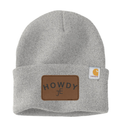 Official Julia Elle Merch Store – Carhartt Cuffed Beanie – Heather Gray with Leather Patch product image