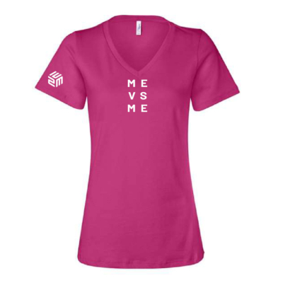E2M - All NEW! Ladies V-neck Short Sleeve - Berry