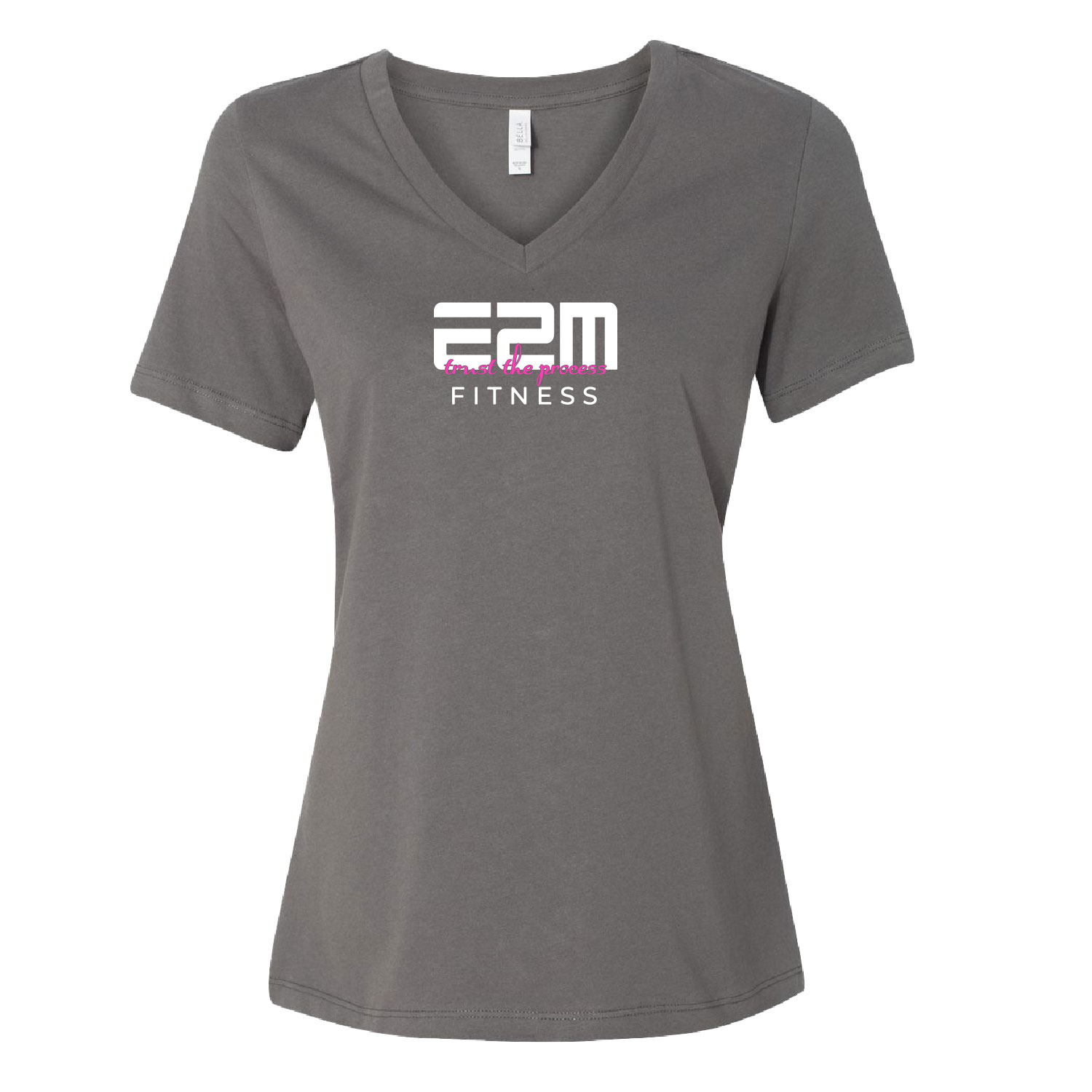 E2M - All NEW! Ladies V-neck Short Sleeve - Asphalt - Image 4