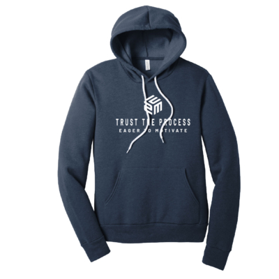 E2M - All NEW! Cotton Hooded Sweatshirt- Heather Navy