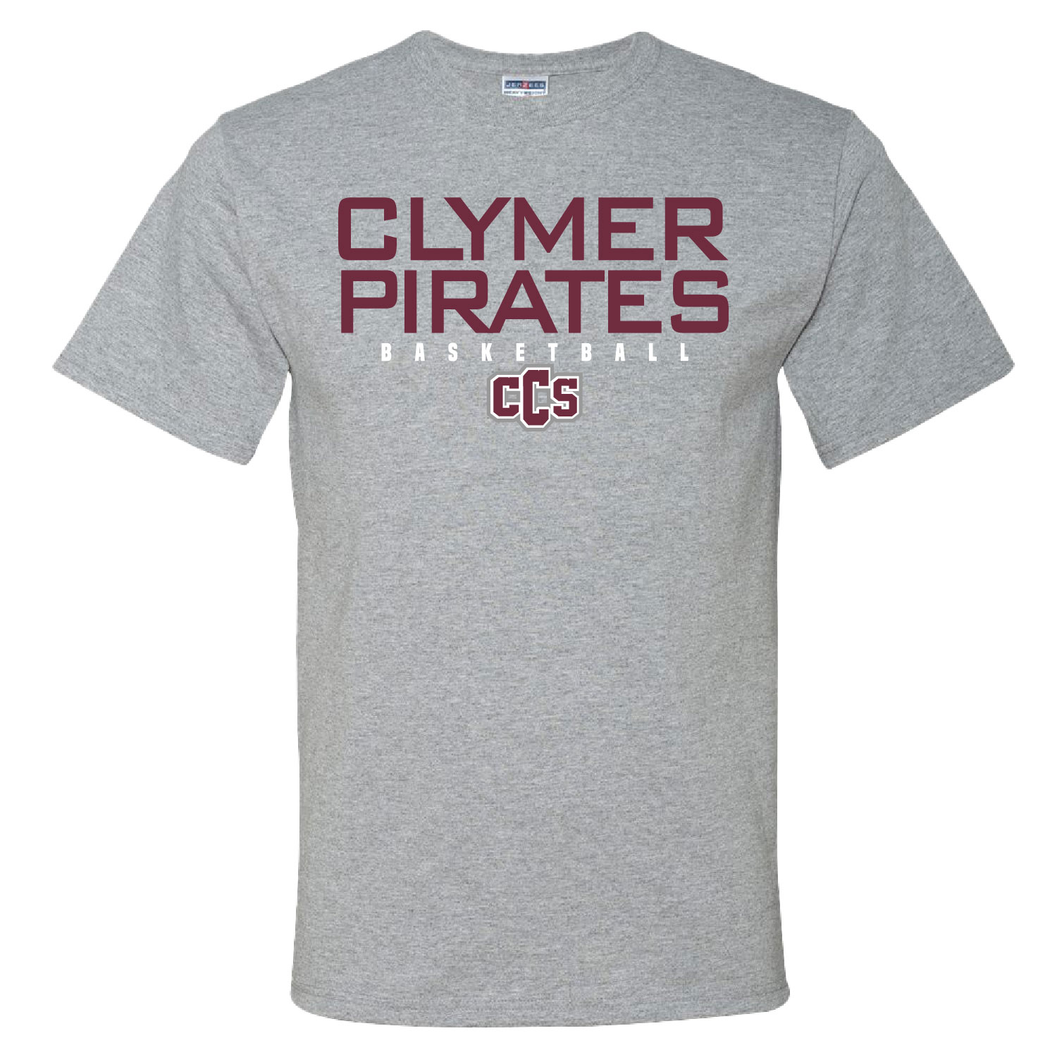 Clymer Basketball - Cotton Short Sleeve Shirt - Athletic Heather - Image 2