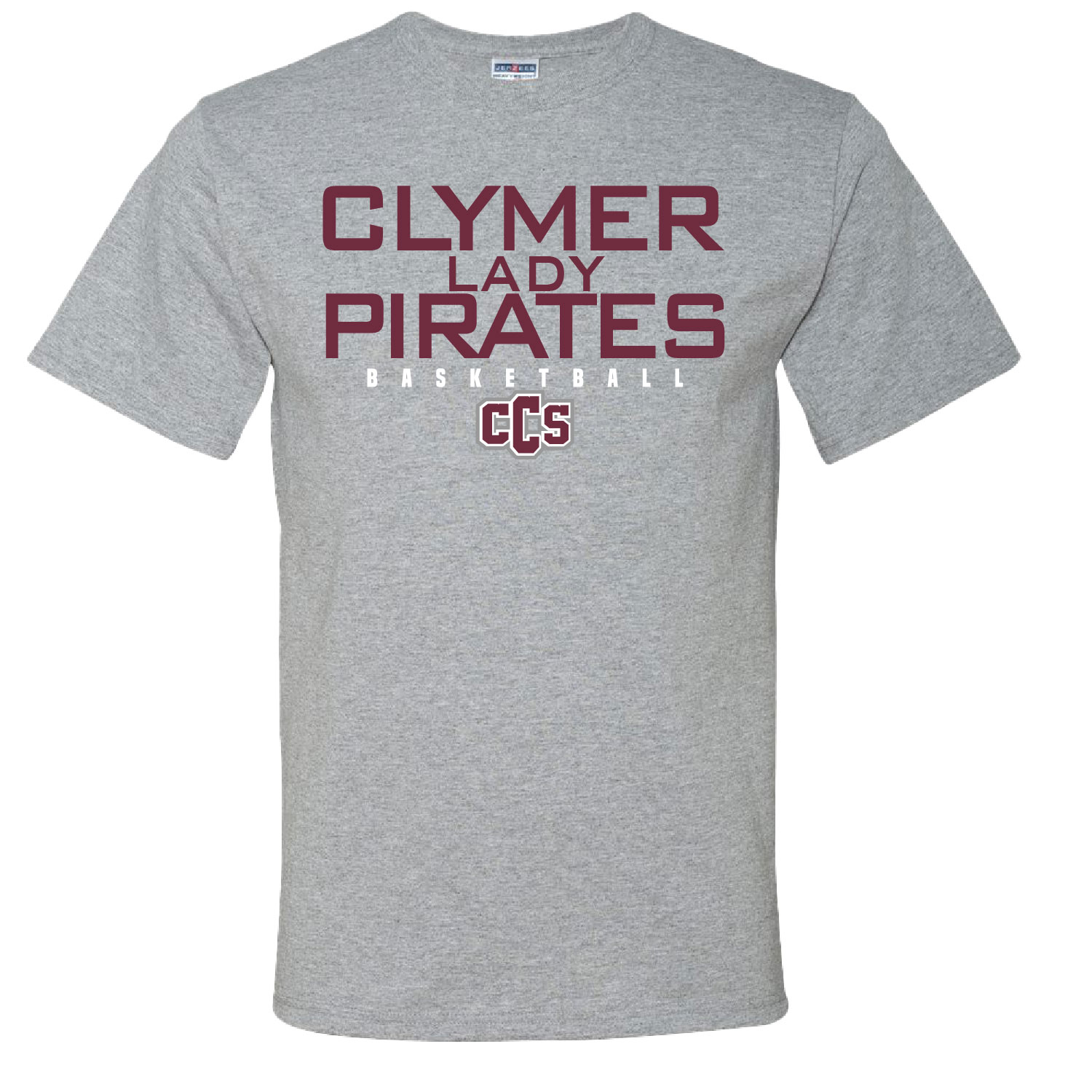 Clymer Basketball - Cotton Short Sleeve Shirt - Athletic Heather - Image 5