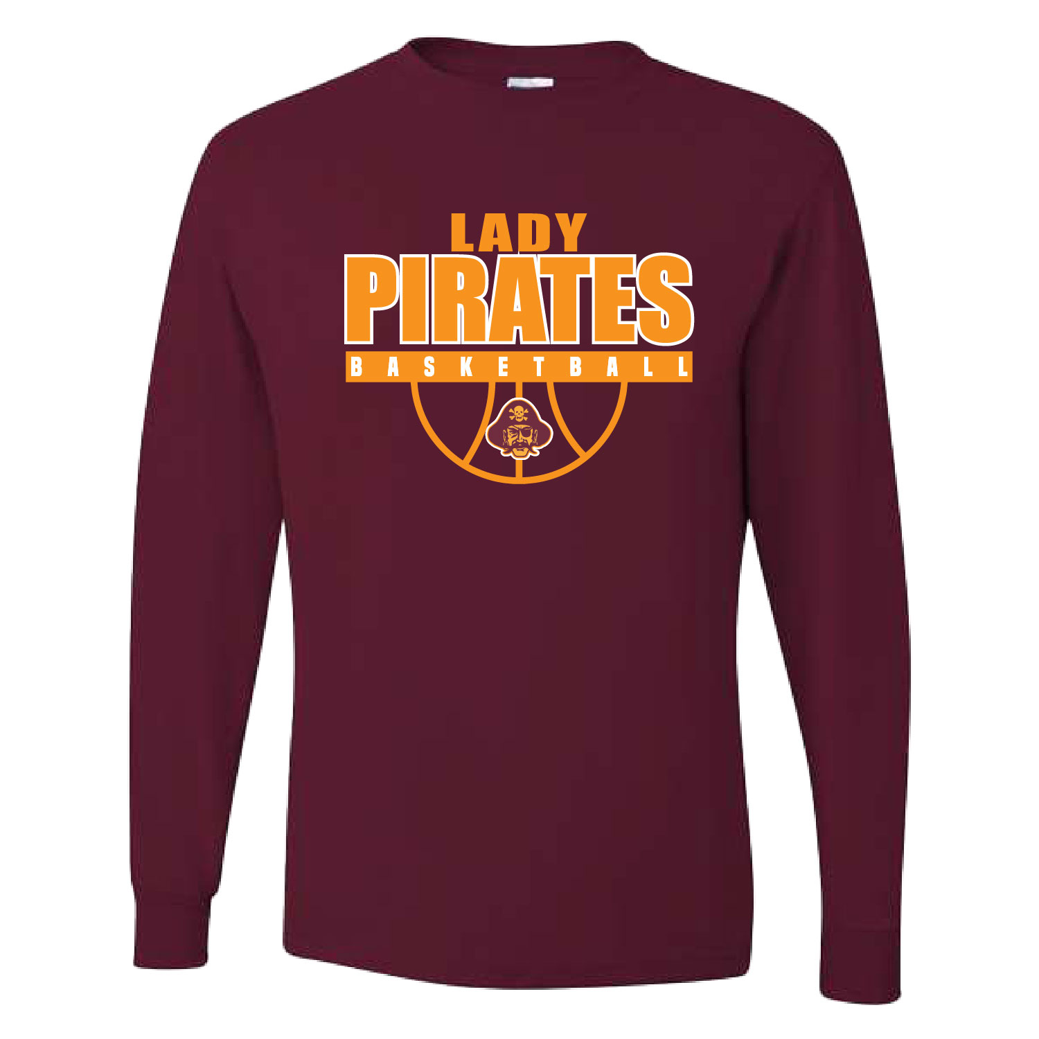 Clymer Basketball – Cotton Long Sleeve Shirt – Maroon product image
