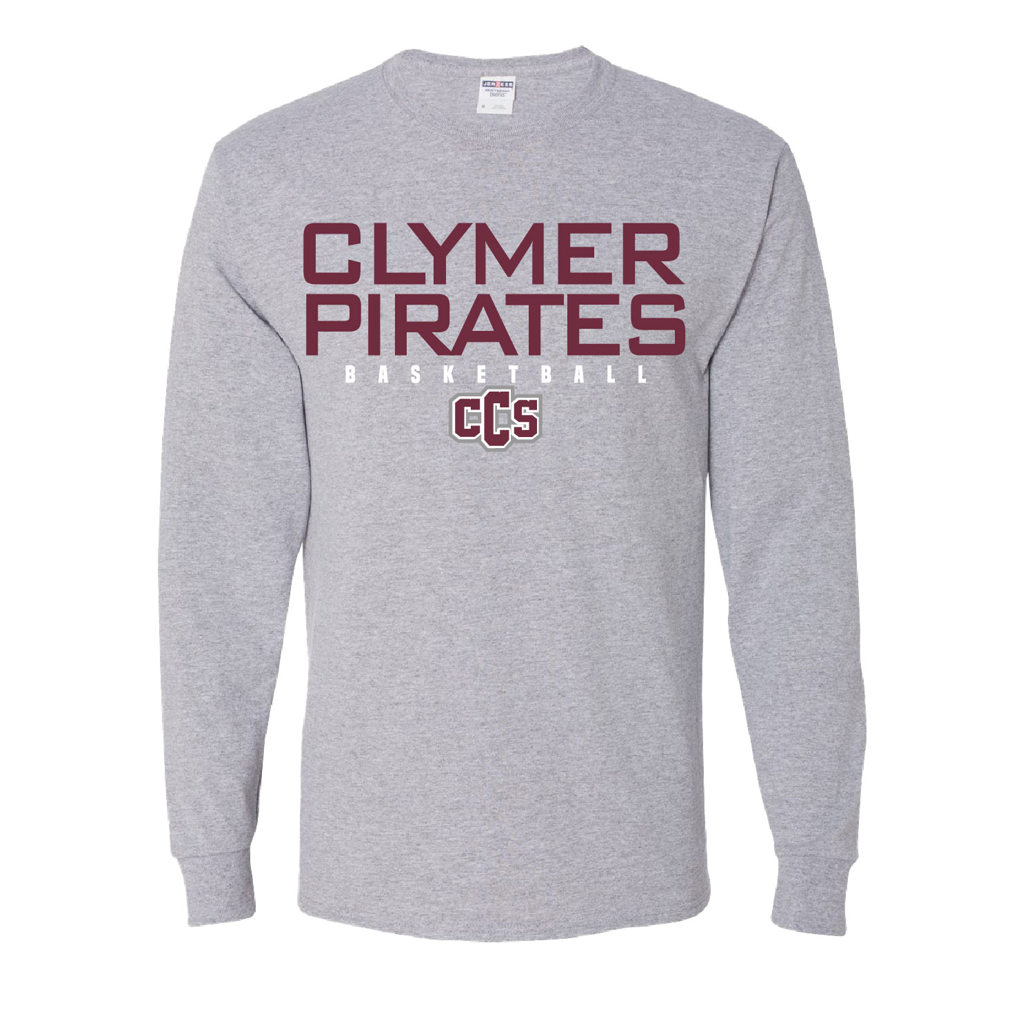 Clymer Basketball – Cotton Long Sleeve Shirt – Athletic Heather product image