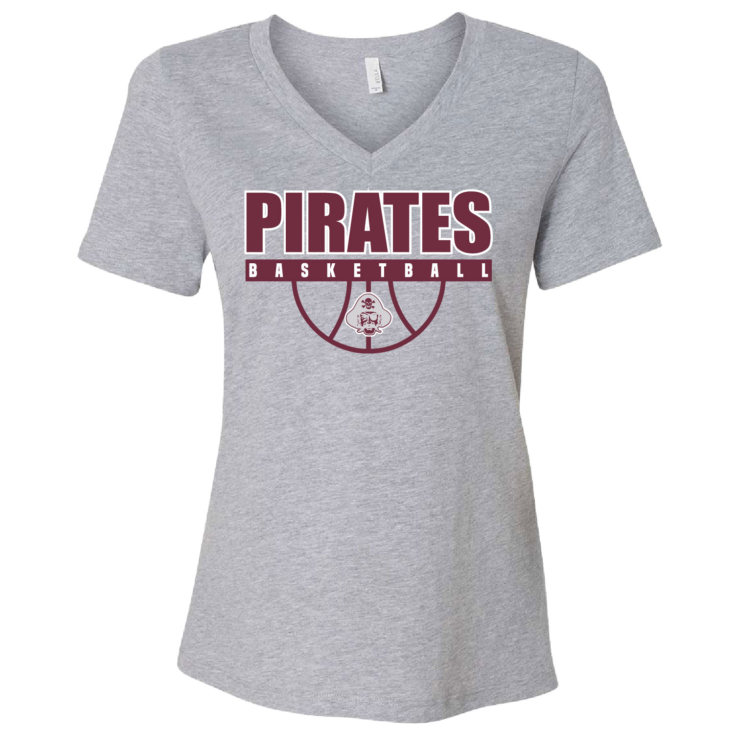 Clymer Basketball – Ladies VNeck Short Sleeve Shirt – Athletic Heather product image