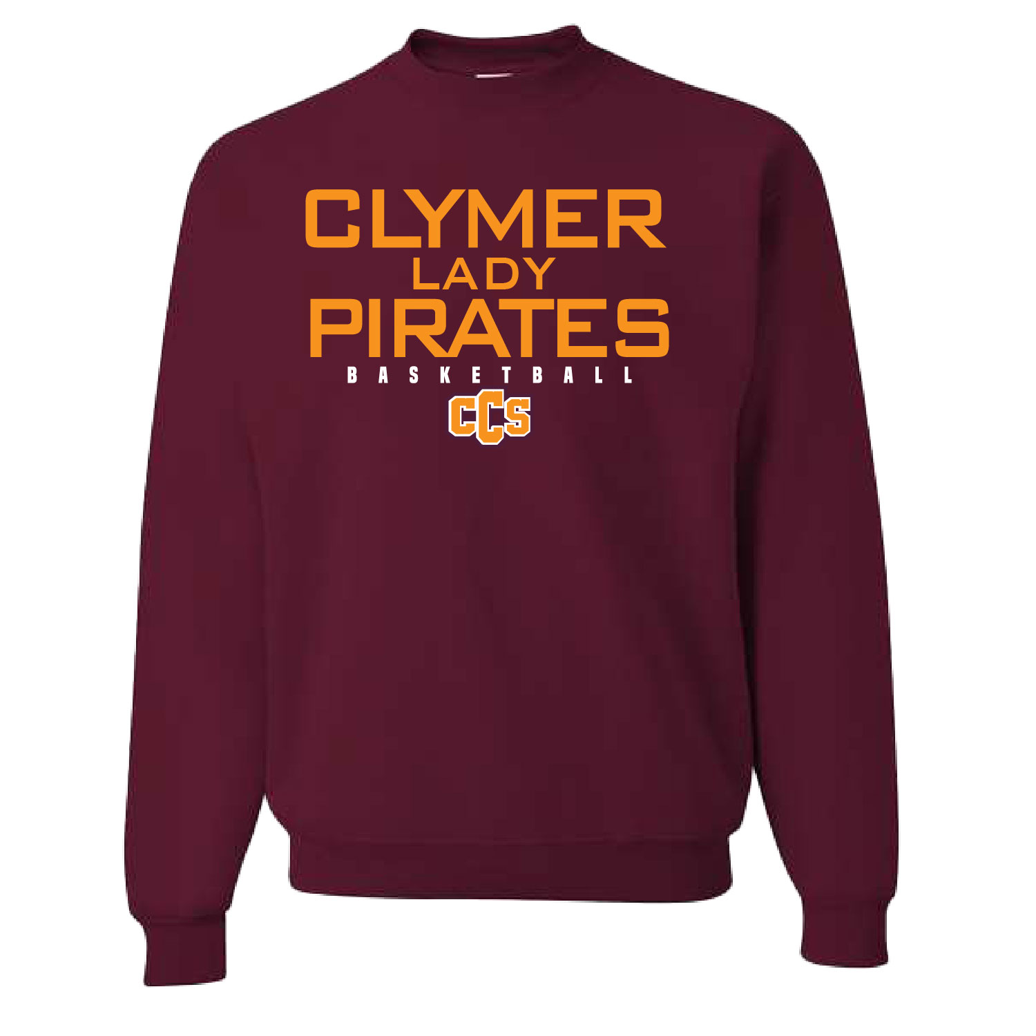 Clymer Basketball - Cotton Crewneck - Maroon - Image 4