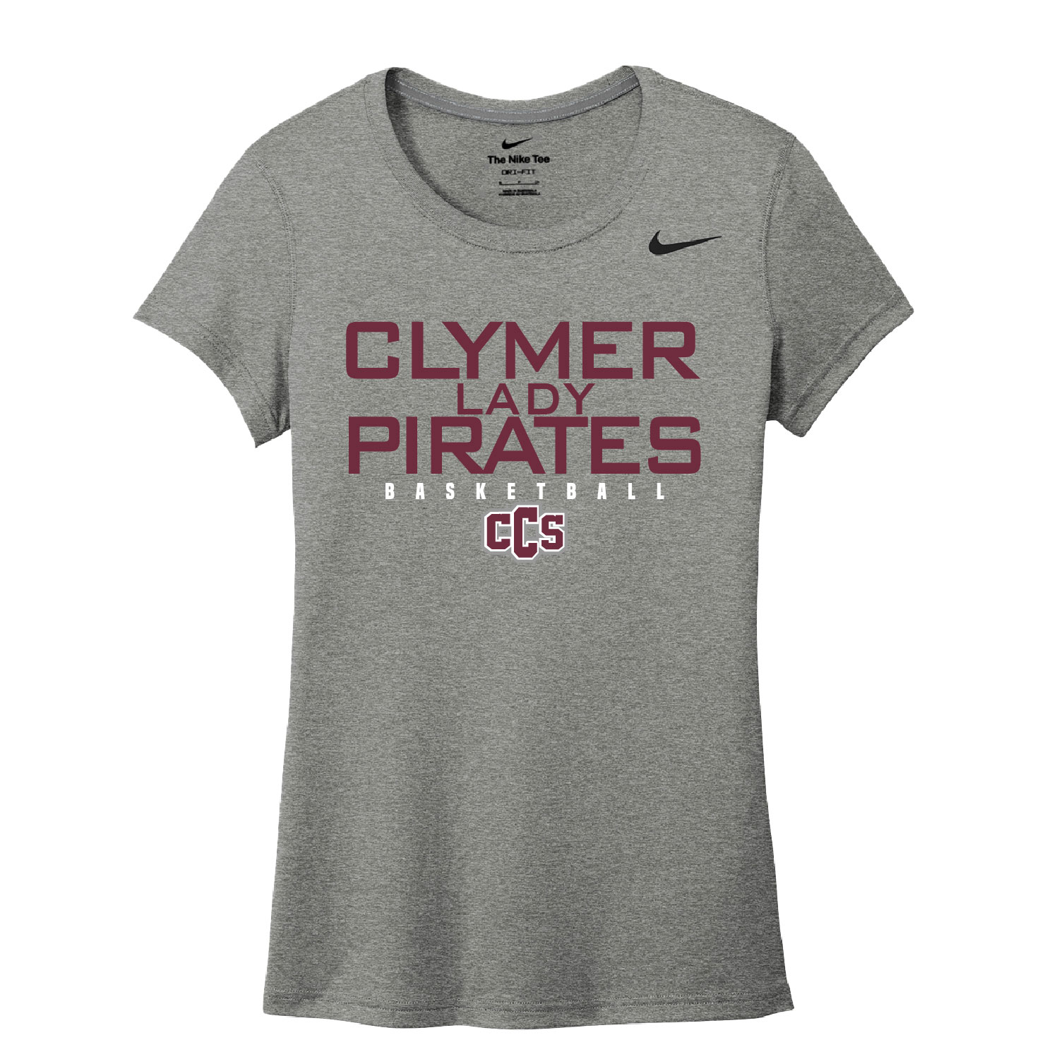 Clymer Basketball – NIKE Ladies Team Legend Short Sleeve Shirt – Carbon Heather product image
