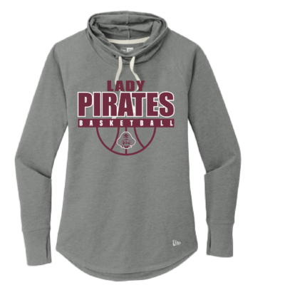 Clymer Basketball – Ladies Sueded Cotton Blend Cowl Tee – Medium Gray product image