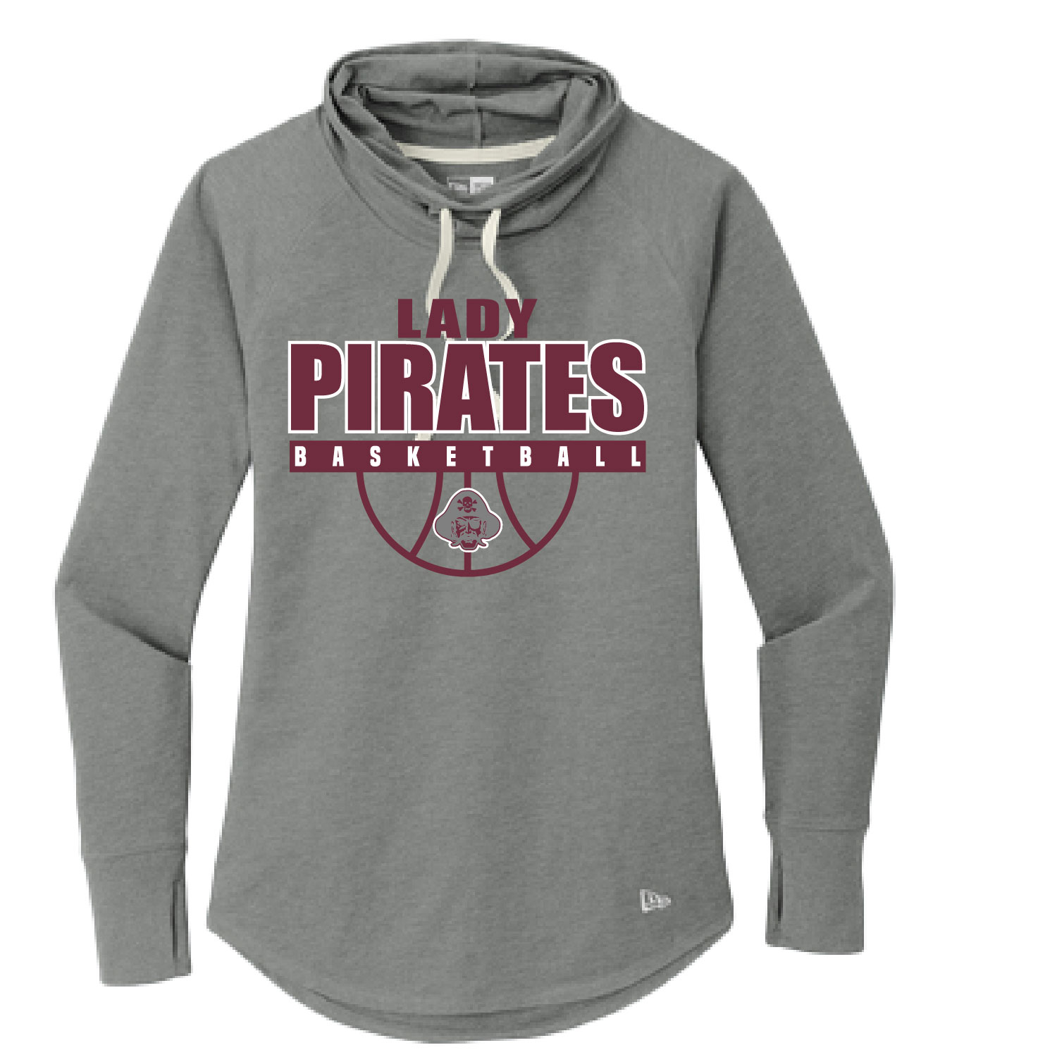 Clymer Basketball – Ladies Sueded Cotton Blend Cowl Tee – Medium Gray product image