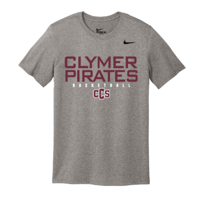 Clymer Basketball - NIKE Team Legend Short Sleeve Shirt - Carbon Heather