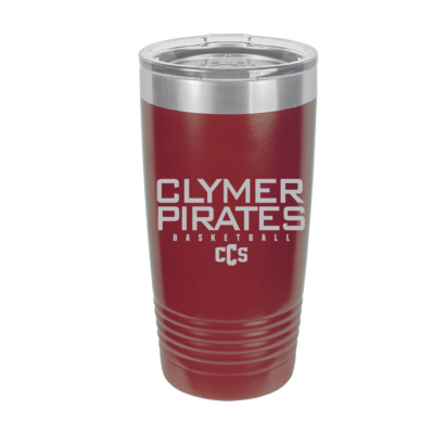Clymer Basketball - 20 Ounce Maroon Tumbler ENGRAVED