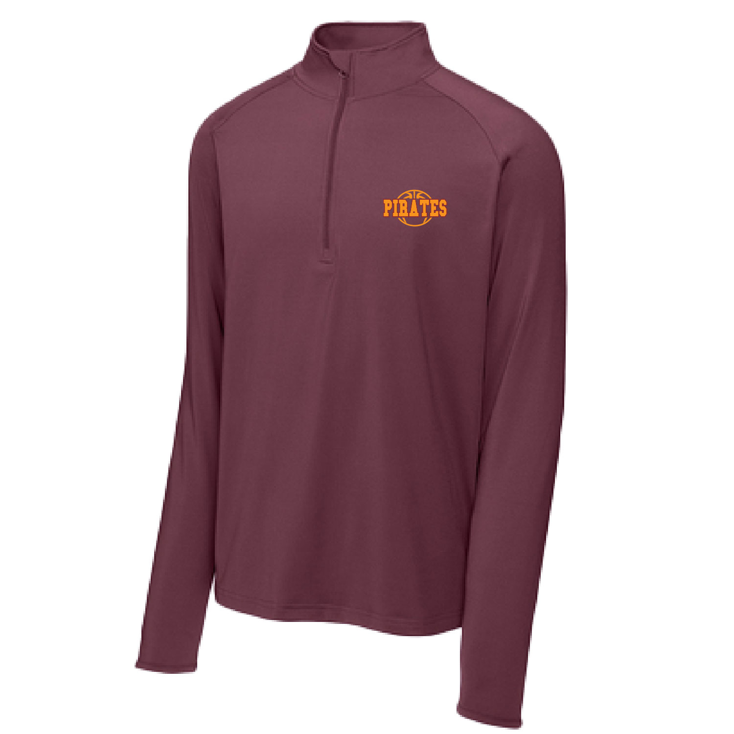Clymer Basketball – Poly/Spandex Quarter Zip – Maroon EMBROIDERED product image