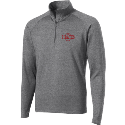 Clymer Basketball – Poly/Spandex Quarter Zip – Dark Heather Gray EMBROIDERED product image