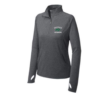 CSP Wolfpack Swim – Ladies Poly Spandex Quarter Zip – Embroidered Charcoal Heather product image