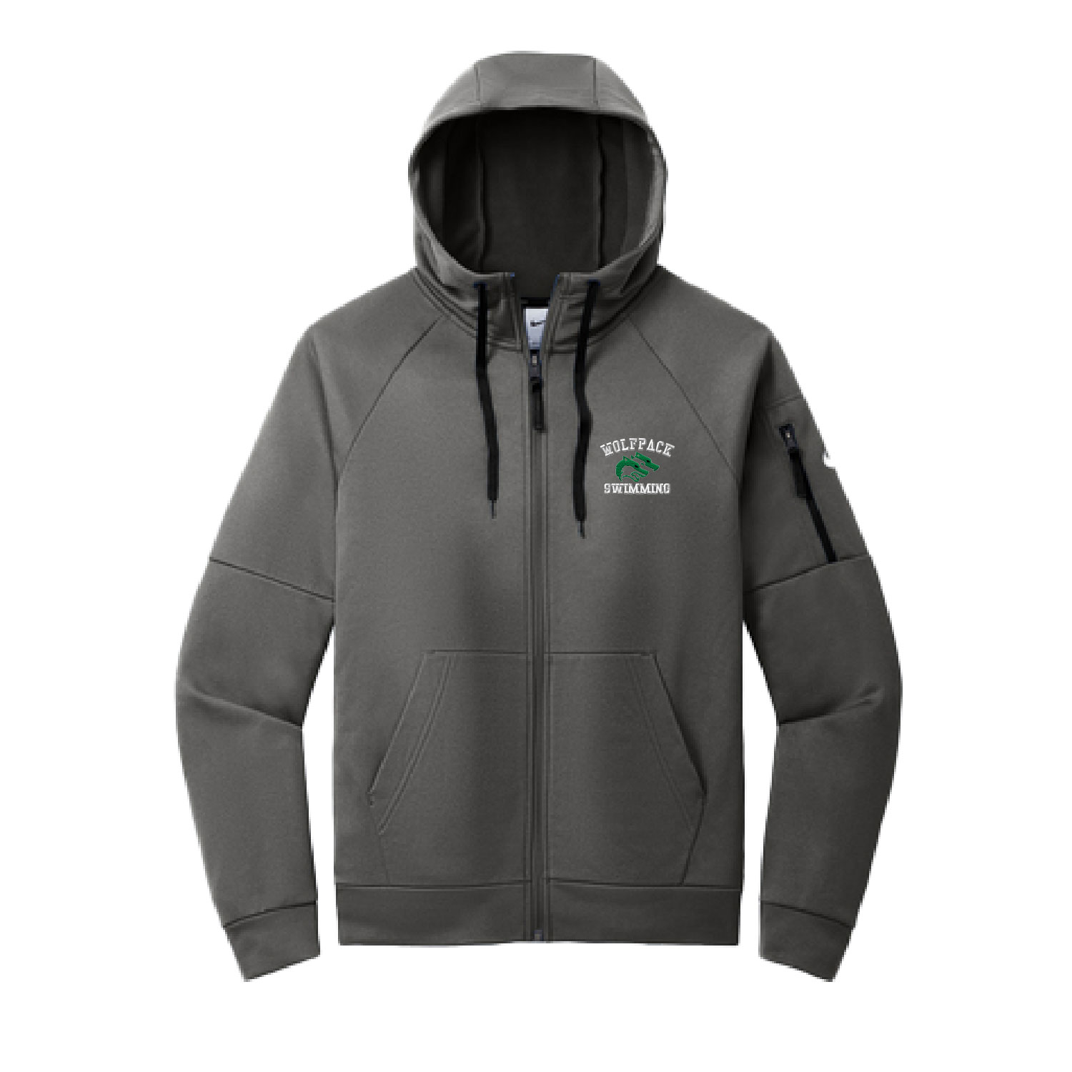 CSP Wolfpack Swim – Nike ThermaFit Pocket Full Zip Hooded – Embroidered – Anthracite product image