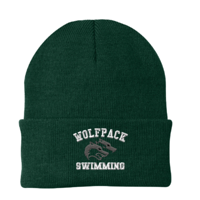 CSP Wolfpack Swim – Knit Cap – Embroidered – Athletic Green product image