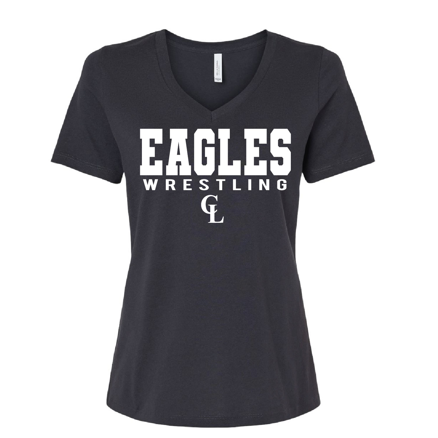 Clake Wrestling - Ladies V-Neck - Dark Gray - Image 2