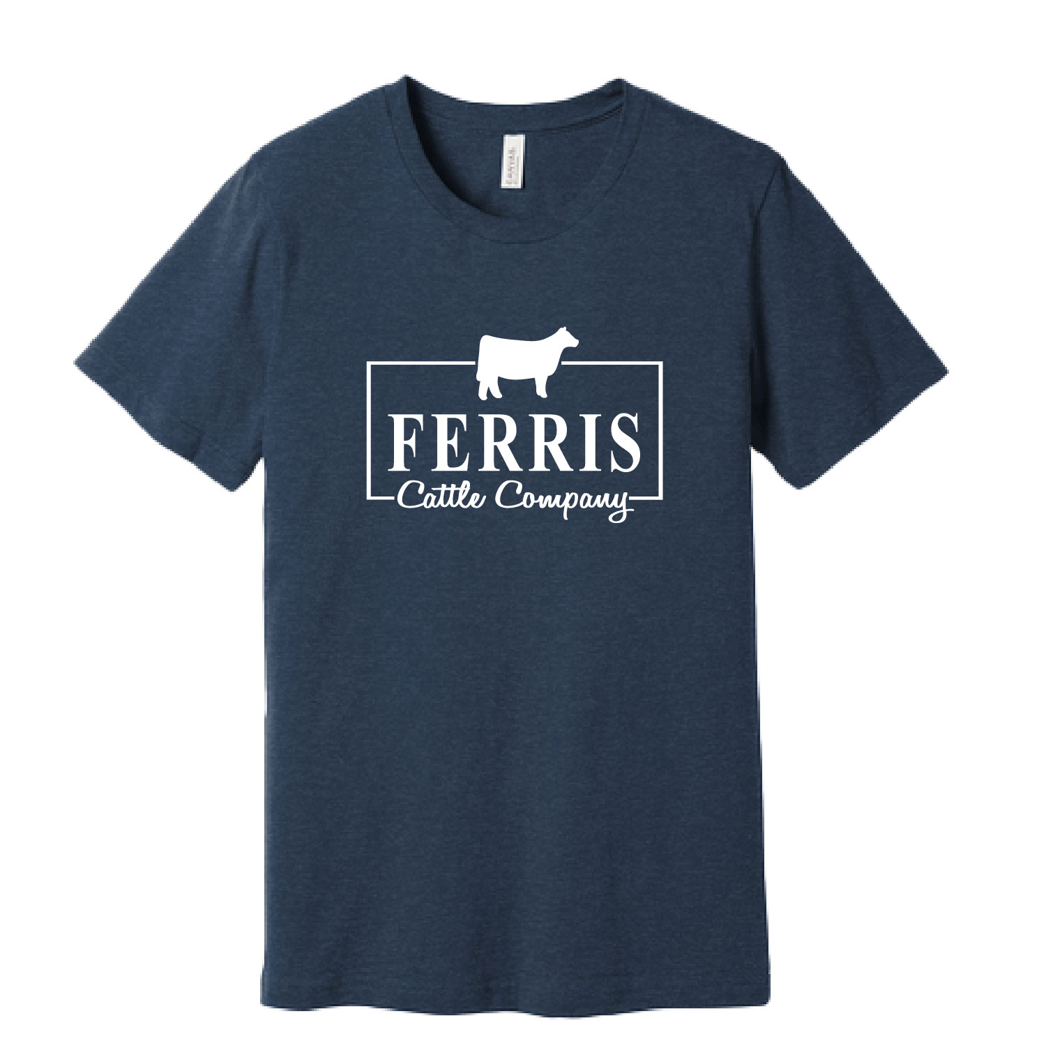 Ferris Cattle Company Official Merch Store - Ringspun Short Sleeve Shirt - Heather Navy - Image 2