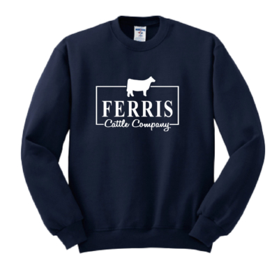 Ferris Cattle Company Official Merch Store – Cotton Crewneck – Navy product image